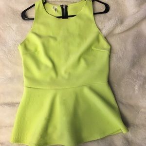 Chartreuse/neon Cutout Top